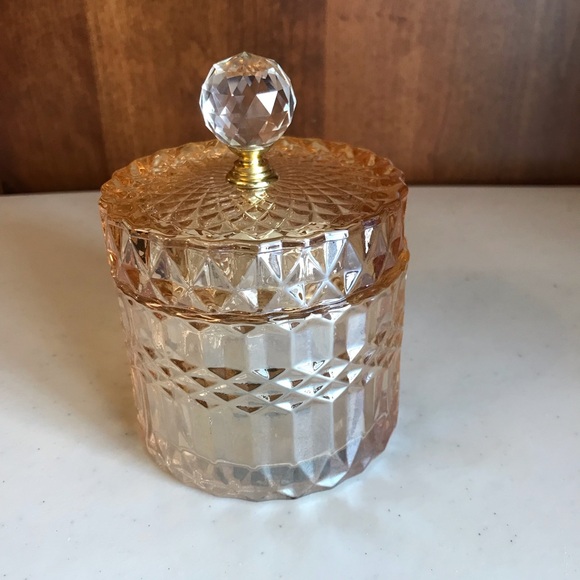 Starhaus Other - Starhaus Iridescent Storage Jar w/Lid
Diamond Pattern Faceted Crystal Handle